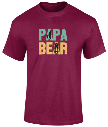 Papa Bear T-Shirt, Father's Day Gift, Funny Dad Tee - BoundlessLoveStore - Cardinal Red - Small - Clothing - cool dad shirt