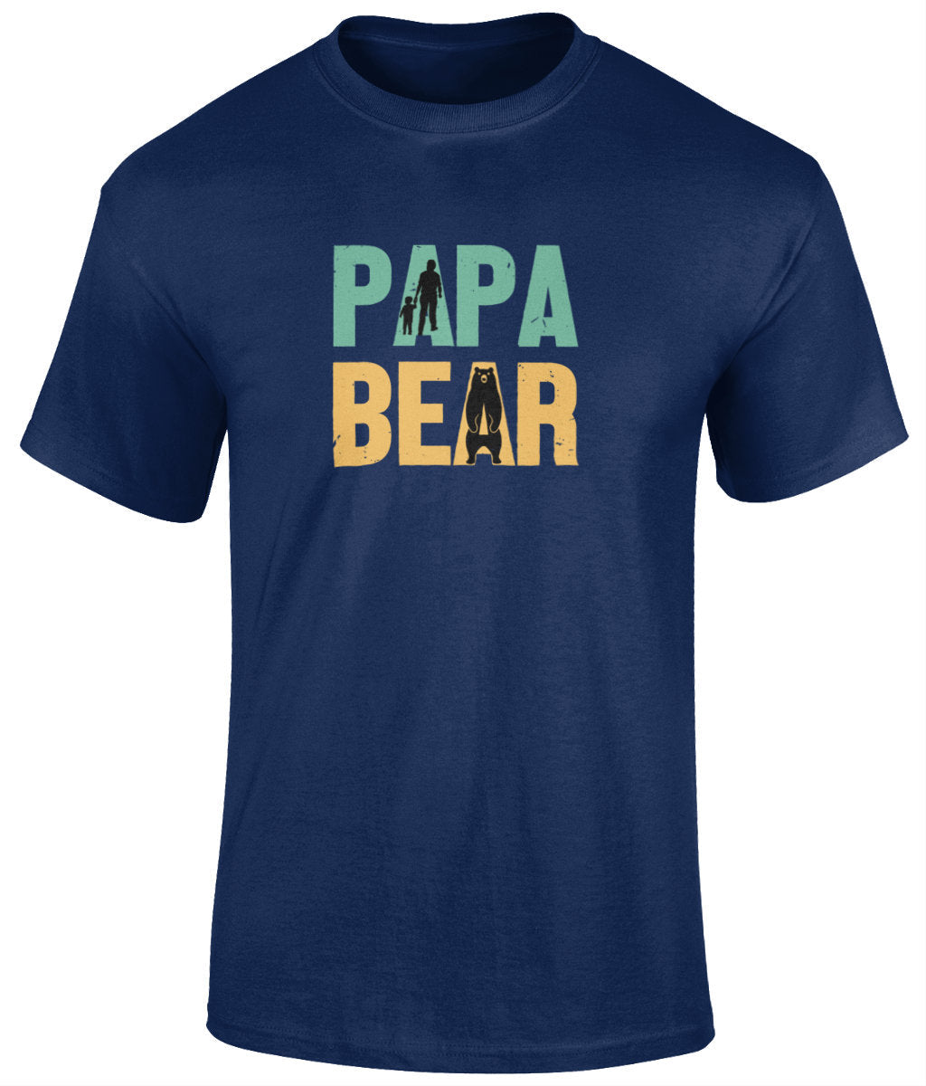 Papa Bear T-Shirt, Father's Day Gift, Funny Dad Tee - BoundlessLoveStore - Navy - Small - Clothing - cool dad shirt