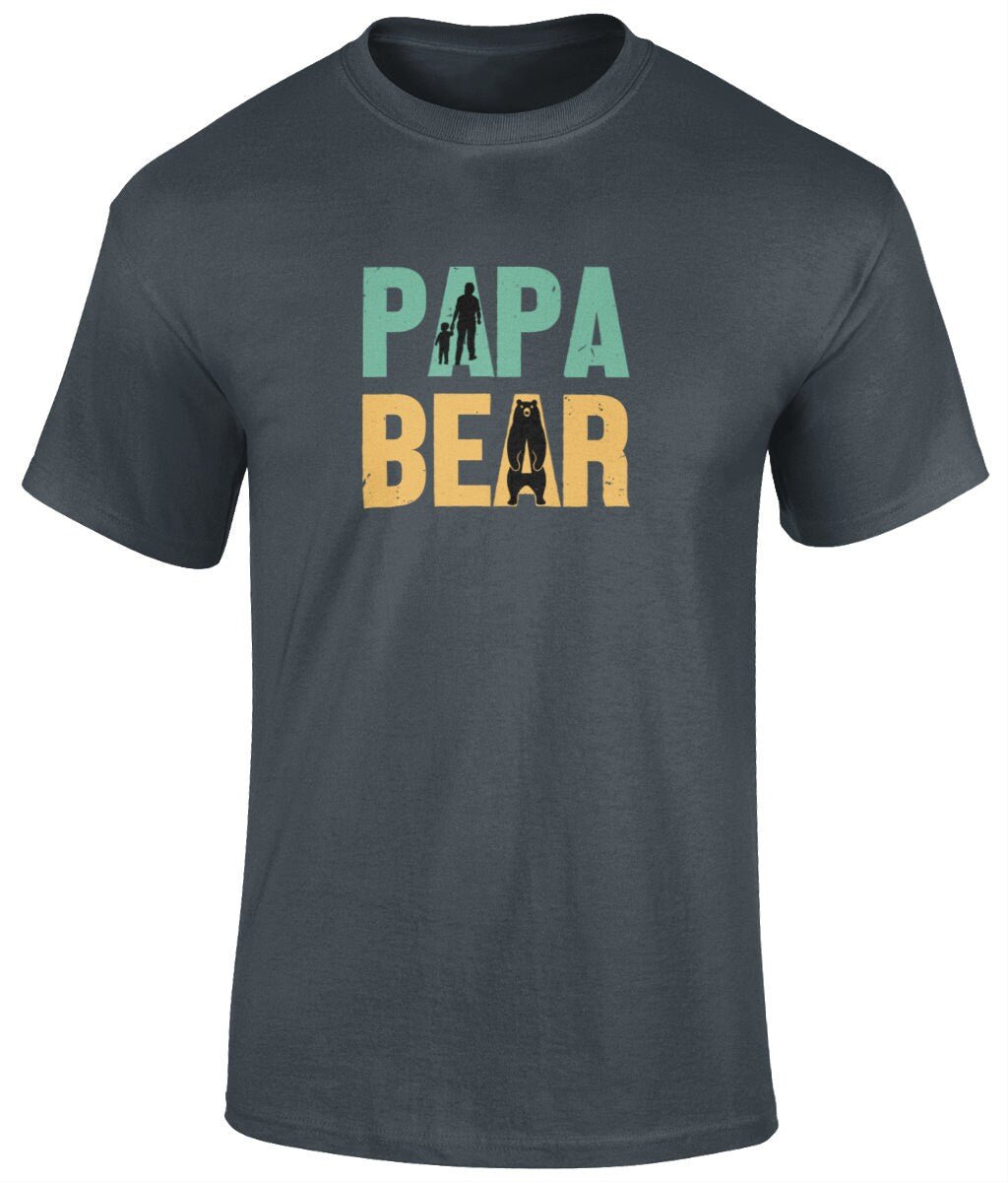 Papa Bear T-Shirt, Father's Day Gift, Funny Dad Tee - BoundlessLoveStore - Navy - Small - Clothing - cool dad shirt