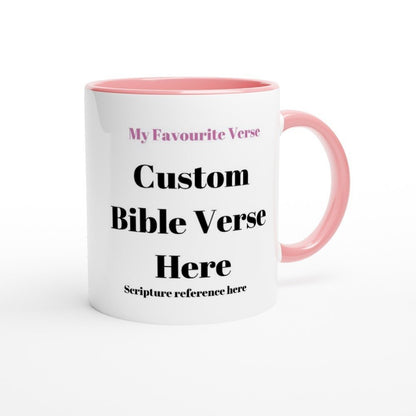 Personalise this mug by adding your name and favourite scripture - BoundlessLoveStore -  Pink -Gift Idea - Christian mug gift