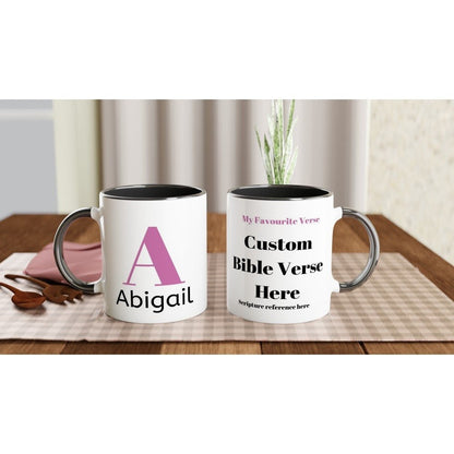 Personalise this mug by adding your name and favourite scripture - BoundlessLoveStore - Black -Gift Idea - Christian mug gift