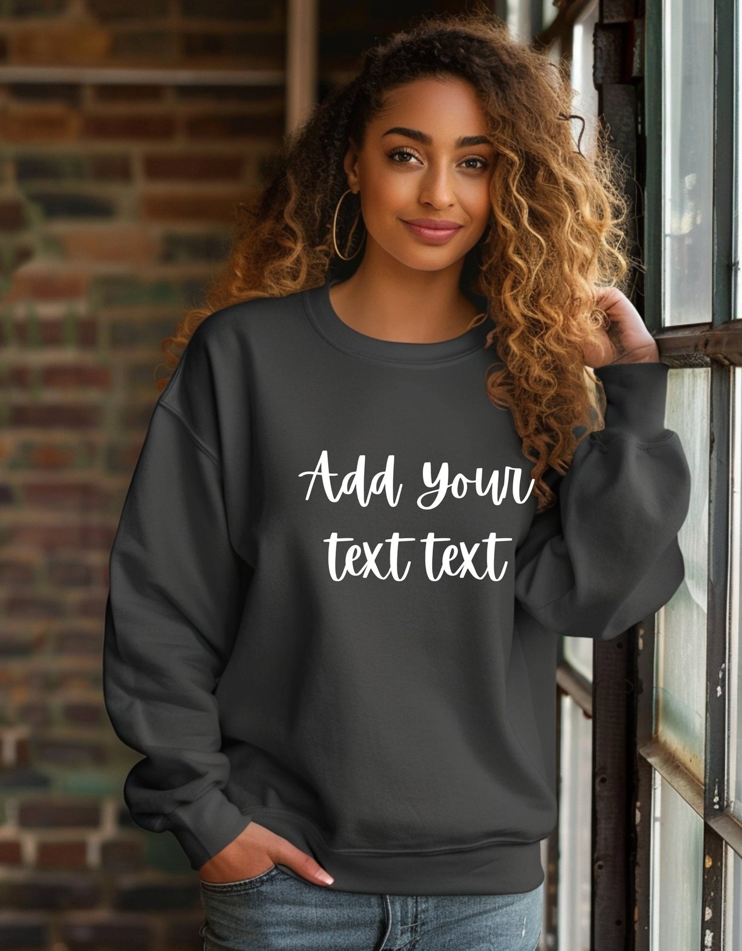 Personalise this sweatshirt; add your text to the front, back, neckline or sleeves - BoundlessLoveStore - Grey - X- Small