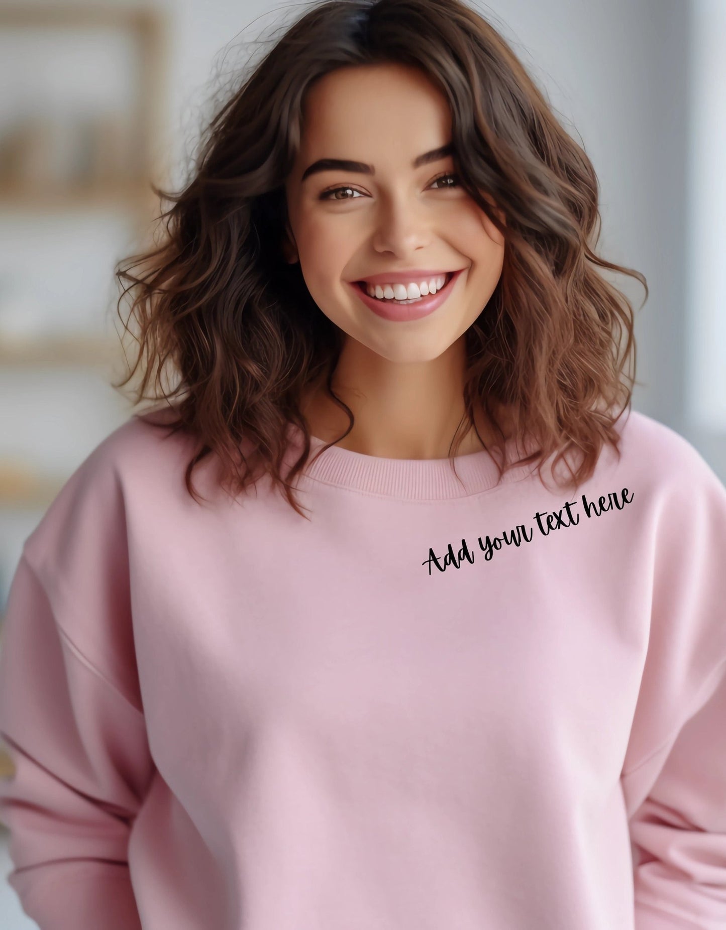 Personalise this sweatshirt; add your text to the front, back, neckline or sleeves - BoundlessLoveStore - Pink - X- Small