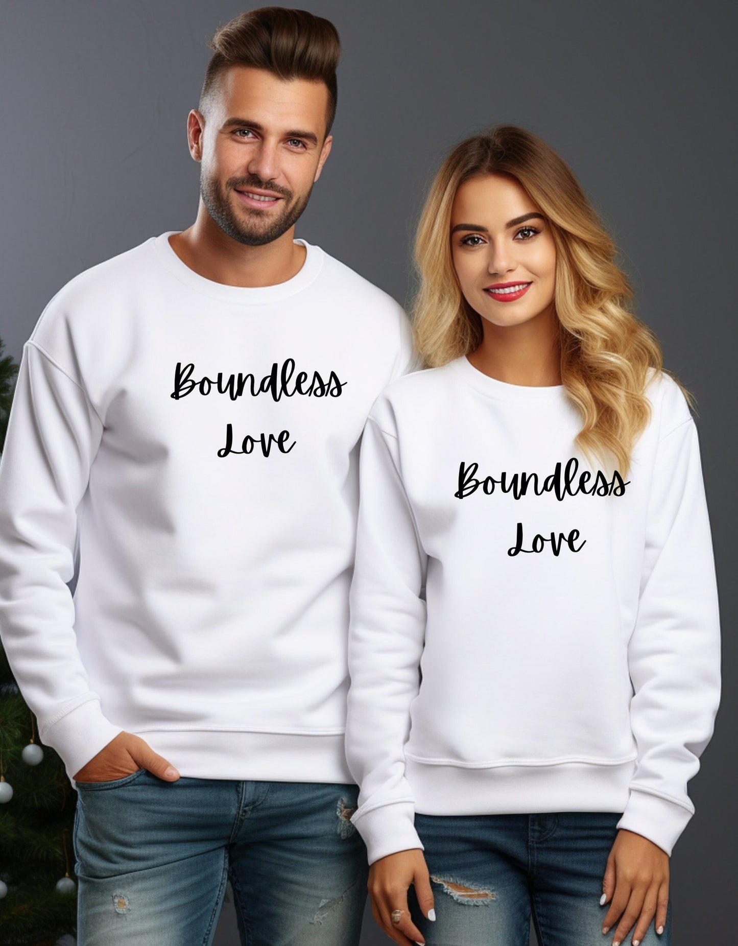 Personalise this sweatshirt; add your text to the front, back, neckline or sleeves - BoundlessLoveStore - White - X- Small