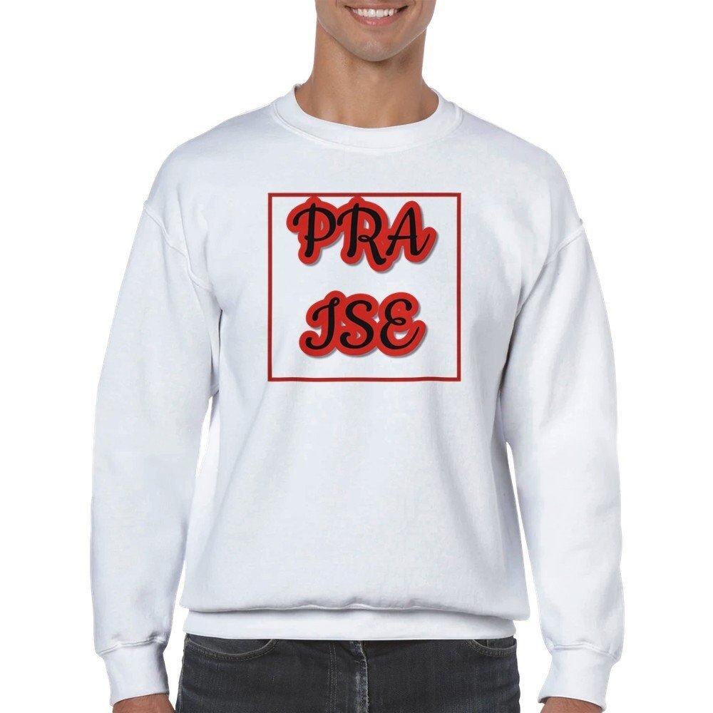 Praise Classic unisex crew neck sweatshirt - BoundlessLoveStore - White - S - Christian Sweatshirt - Clothing