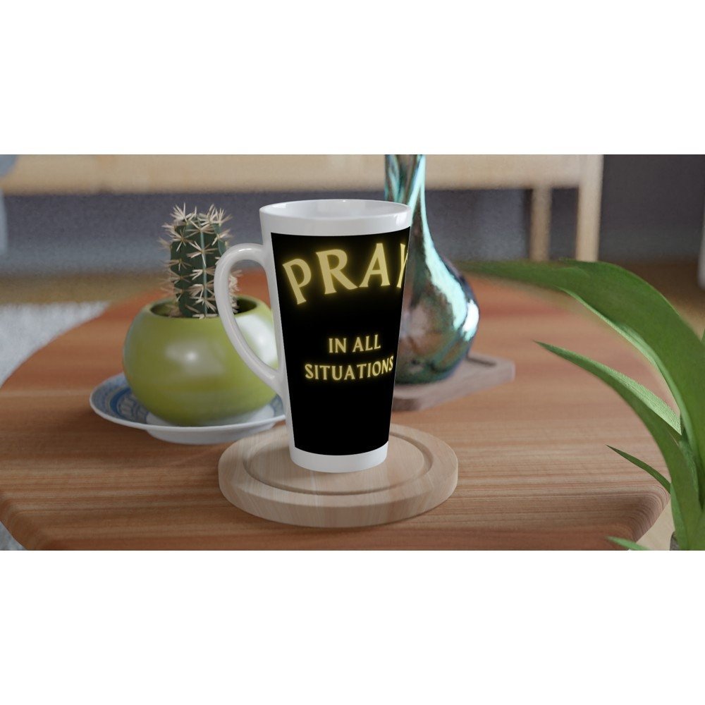 Pray in all situations jumbo latte mug - BoundlessLoveStore - - birthday gift friend - Christian mug gift