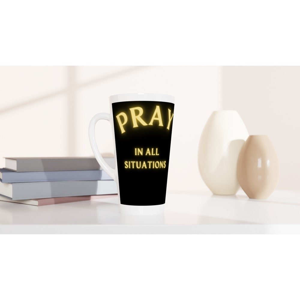 Pray in all situations jumbo latte mug - BoundlessLoveStore - - birthday gift friend - Christian mug gift