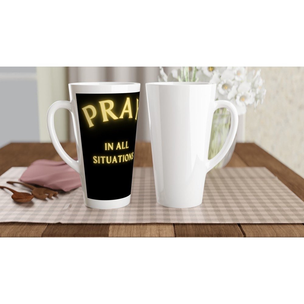 Pray in all situations jumbo latte mug - BoundlessLoveStore - - birthday gift friend - Christian mug gift