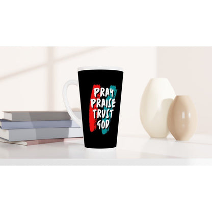 Pray Praise Trust God jumbo latte mug - BoundlessLoveStore - - birthday gift friend - Christian mug gift