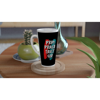 Pray Praise Trust God jumbo latte mug - BoundlessLoveStore - - birthday gift friend - Christian mug gift