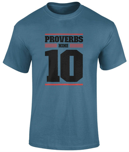 Proverbs 9:10 Unisex T-Shirt, Faith T-Shirts - BoundlessLoveStore - Indigo blue - Small - christian t shirts - christian tee