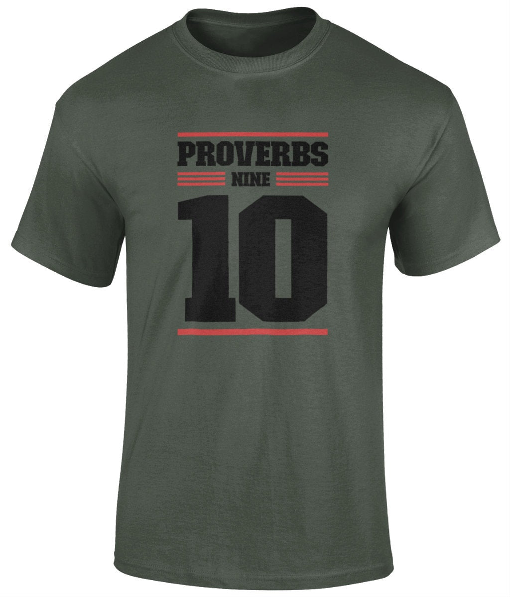 Proverbs 9:10 Unisex T-Shirt, Faith T-Shirts - BoundlessLoveStore - Military Green - Small -Christian t shirts -Christian tee