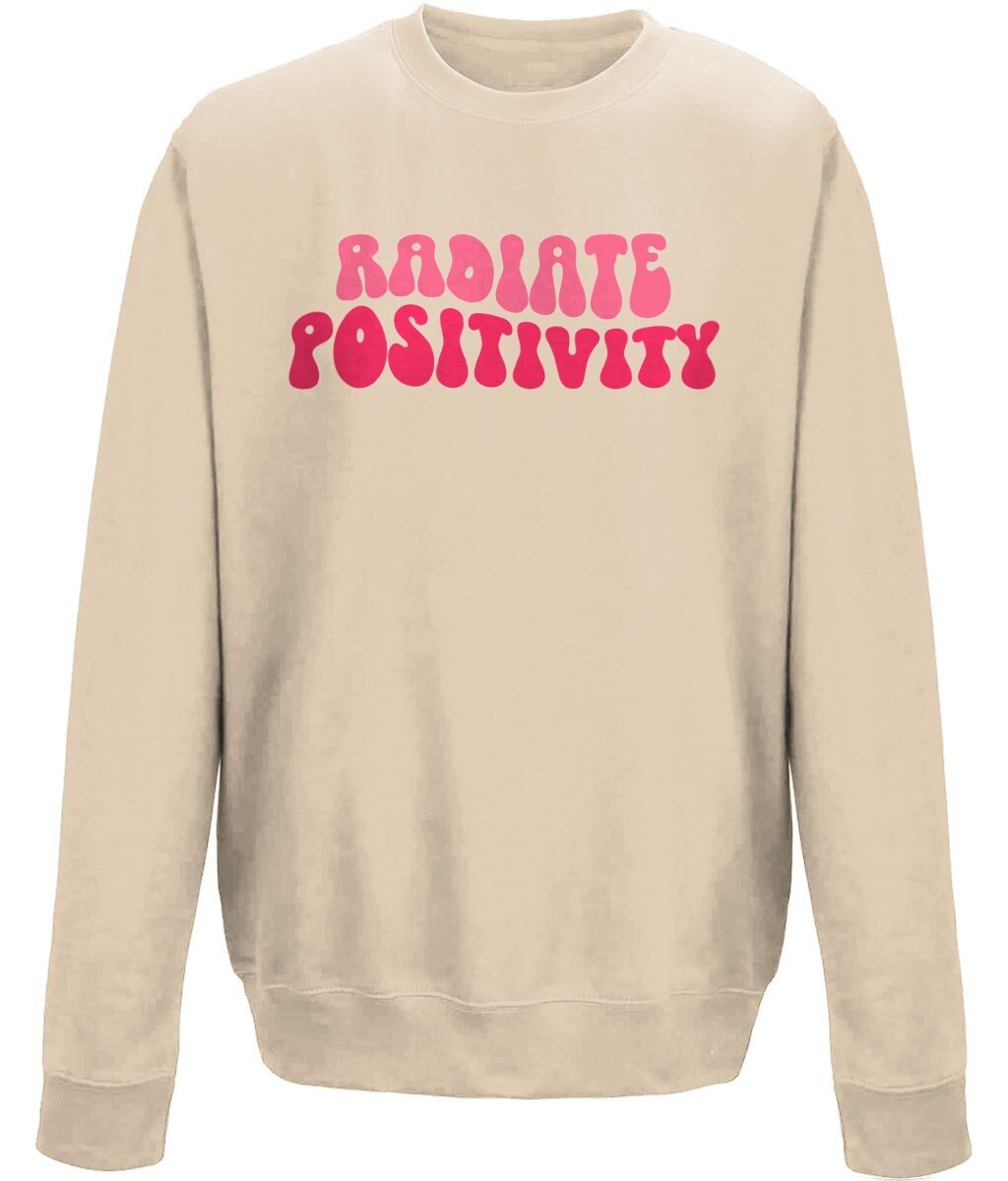 Radiate positivity mental health sweatshirt - BoundlessLoveStore - X-Small -Nude - couple sweatshirt -  sweatshirt