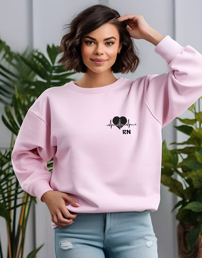 Registered Nurse crew neck sweatshirt - BoundlessLoveStore - X-Small - Baby Pink - Funny sweatshirt - Gift for nurse