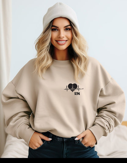 Registered Nurse crew neck sweatshirt - BoundlessLoveStore - X-Small - Desert Sand - Funny sweatshirt - Gift for nurse