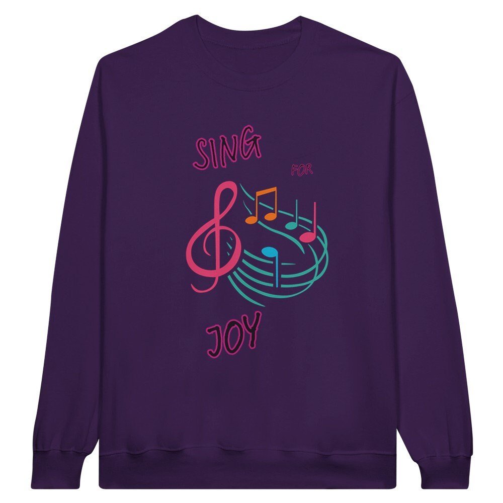 Sing for Joy Classic unisex crew neck sweatshirt - BoundlessLoveStore - Purple - S - Christian Sweatshirt - Clothing