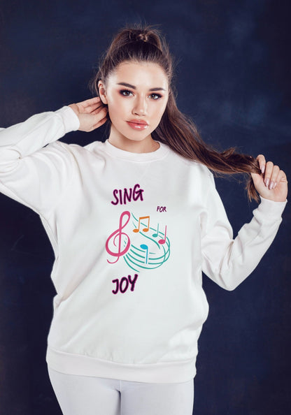 Sing for Joy Classic unisex crew neck sweatshirt - BoundlessLoveStore - White - S - Christian Sweatshirt - Clothing