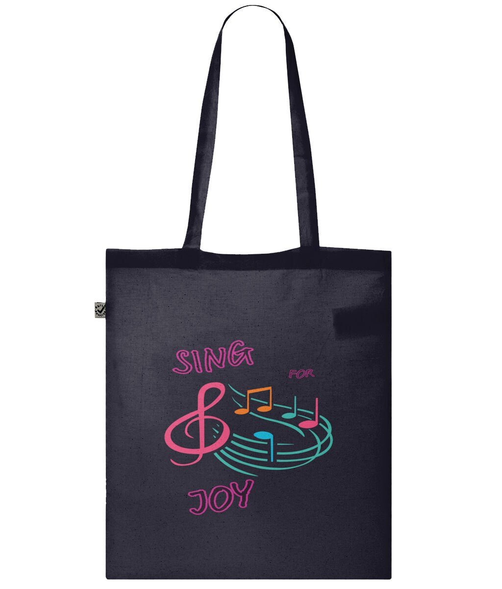 Sing For Joy tote bag - BoundlessLoveStore - Dark Navy Blue - Birthday Gifts - Bridal party gift