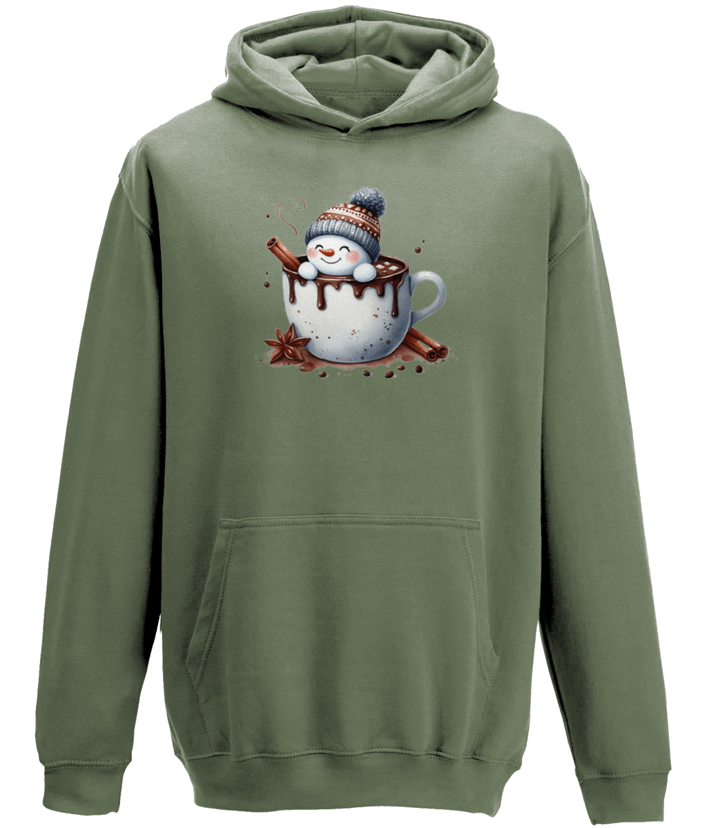 Snowman Christmas Winter Unisex Hoodie - BoundlessLoveStore - Earthy Green - X - Small - Christian Hoodies - Christmas Gift