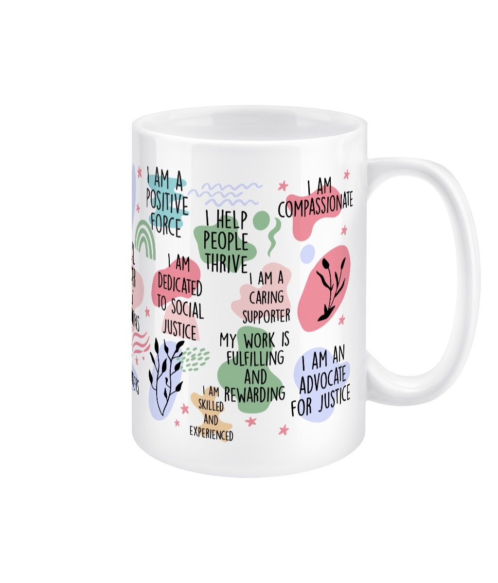 Social Worker Daily Reminders Jumbo Affirmation Mug - BoundlessLoveStore - - Affirmation Mugs - Affirmations Gift