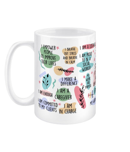 Social Worker Daily Reminders Jumbo Affirmation Mug - BoundlessLoveStore - - Affirmation Mugs - Affirmations Gift