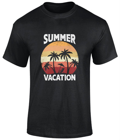 Summer vacation T-Shirt,  Graphic Unisex Tee - BoundlessLoveStore - Black - Small - artisan print - beach vibes