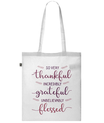 Thankful Grateful Blessed Personalised Tote Bag - BoundlessLoveStore - White - Birthday Gifts - Bridal party gift