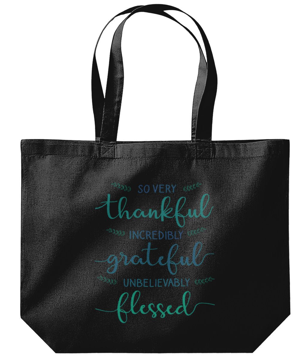 Thankful Grateful Blessed Personalised Tote Bag - BoundlessLoveStore - Black - Birthday Gifts - Bridal party gift