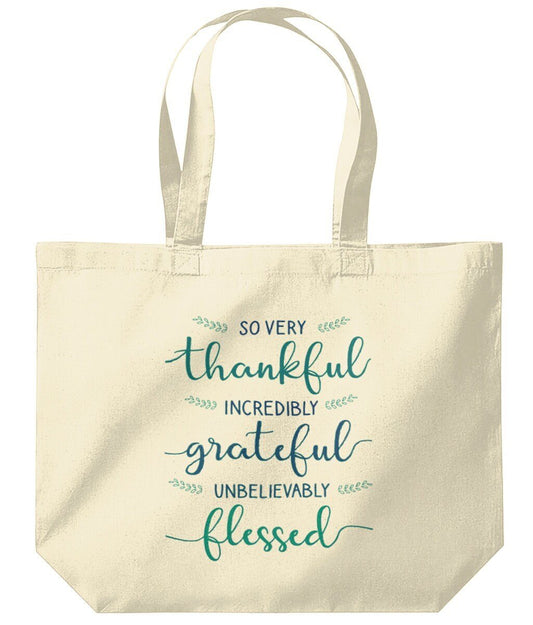 Thankful Grateful Blessed Personalised Tote Bag - BoundlessLoveStore - Natural - Birthday Gifts - Bridal party gift