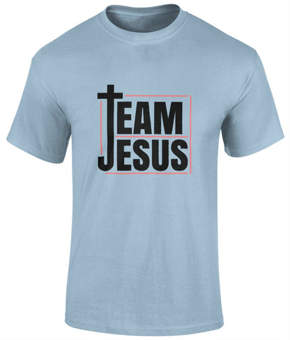 The Cross Team Jesus Unisex Christian T- Shirt, Faith T-Shirts - BoundlessLoveStore - Light Blue - Small