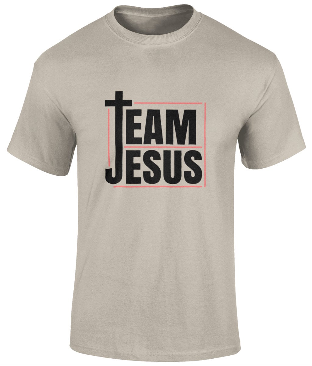 The Cross Team Jesus Unisex Christian T- Shirt, Faith T-Shirts - BoundlessLoveStore - Sand - Small -