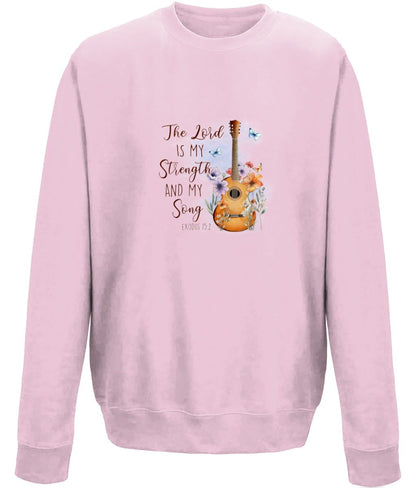 The Lord is my Strength unisex  sweatshirt - BoundlessLoveStore - X-Small - Baby Pink - Christian Sweatshirt - Clothing