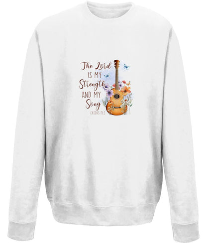 The Lord is my Strength unisex  sweatshirt - BoundlessLoveStore - X-Small - Arctic White - Christian Sweatshirt - Clothing