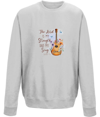 The Lord is my Strength unisex sweatshirt - BoundlessLoveStore - X-Small - Grey - Christian Sweatshirt - Clothing