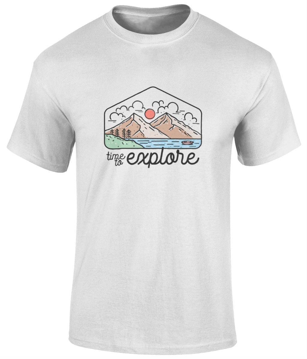 Time to explore T-Shirt, Graphic T Shirt, Graphic Unisex Tee - BoundlessLoveStore - white - Small - artisan print -