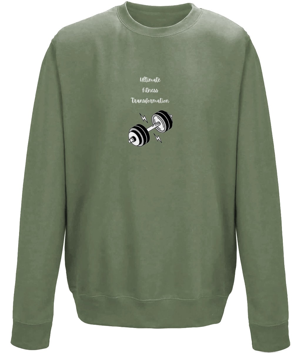 Ultimate Fitness Gym Unisex  Sweatshirt - BoundlessLoveStore - X-Small - Earthy Green - Clothing - College Sweatshirt