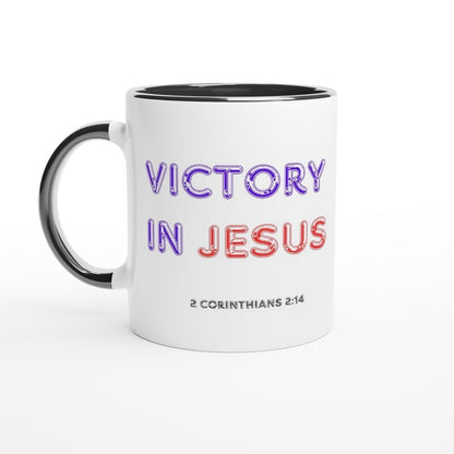 Victory in Jesus Mug - BoundlessLoveStore - Black - birthday gift friend - Christian mug gift