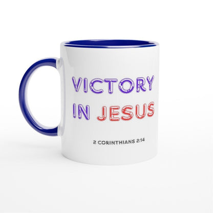 Victory in Jesus Mug - BoundlessLoveStore - Blue - birthday gift friend - Christian mug gift