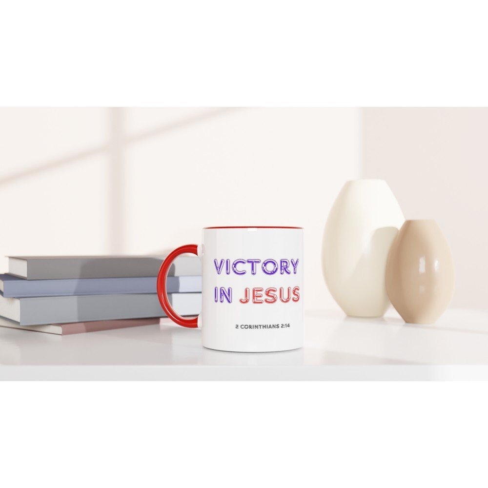 Victory in Jesus Mug - BoundlessLoveStore - Pink - birthday gift friend - Christian mug gift