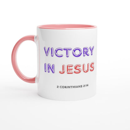 Victory in Jesus Mug - BoundlessLoveStore - Pink - birthday gift friend - Christian mug gift