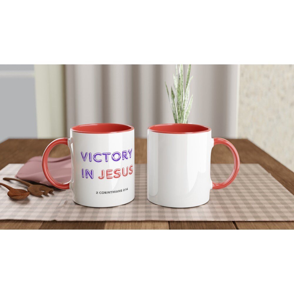 Victory in Jesus Mug - BoundlessLoveStore - Pink - birthday gift friend - Christian mug gift