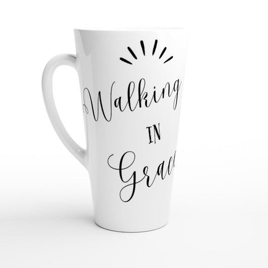 Walking in grace jumbo latte mug - BoundlessLoveStore - - birthday gift friend - Christian mug gift