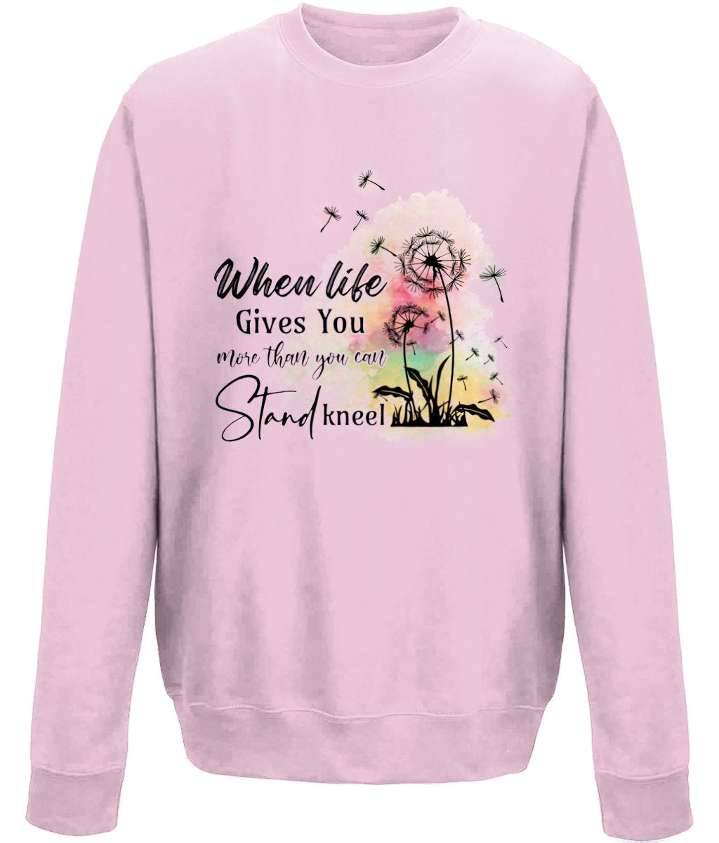 When Life Gives You More Than You Can Stand Kneel unisex sweatshirt - BoundlessLoveStore - X-Small - Baby Pink - Christian