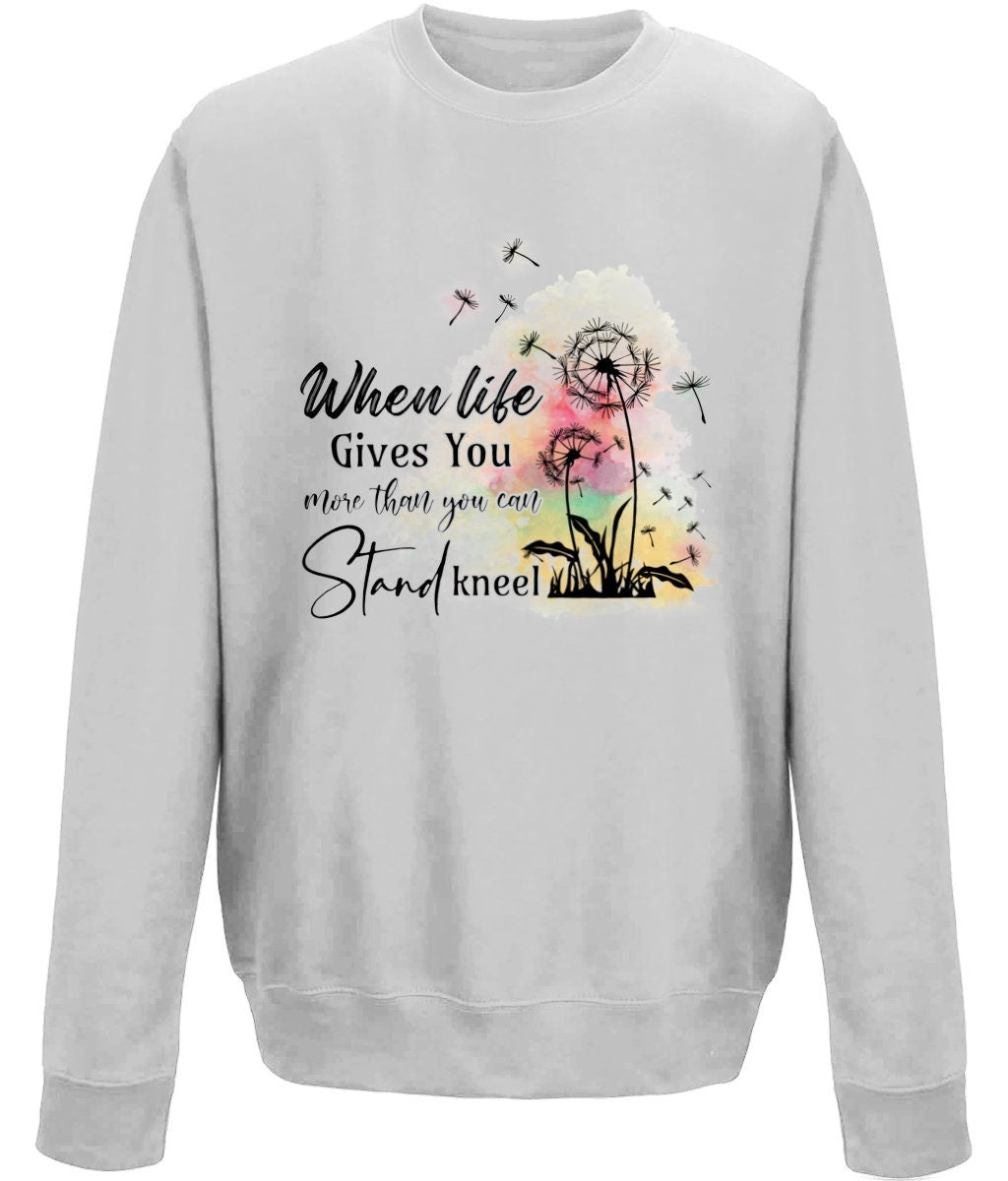 When Life Gives You More Than You Can Stand Kneel unisex sweatshirt - BoundlessLoveStore - X-Small - Heather Grey - Christian