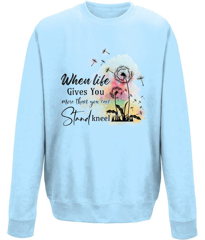 When Life Gives You More Than You Can Stand Kneel unisex sweatshirt - BoundlessLoveStore - X-Small - Sky Blue - Christian