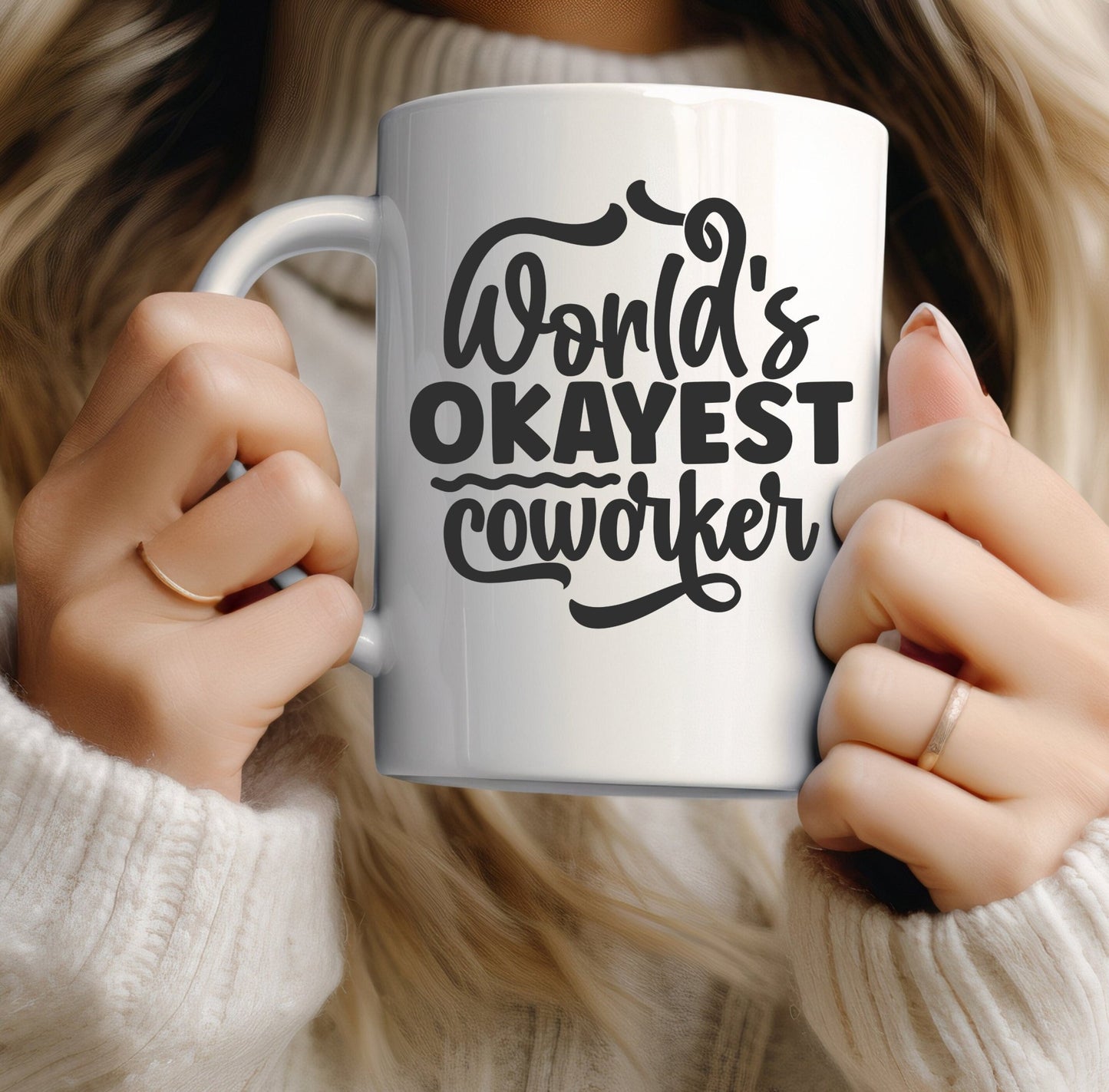 World's okayest co worker funny office mug - BoundlessLoveStore - - Drink & Barware - Drinkware