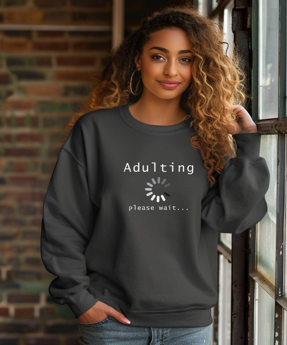 Young Adult Sweatshirt Crew Neck Sweatshirt - BoundlessLoveStore - X-Small - Deep Black - chic sweatshirt - Clothing