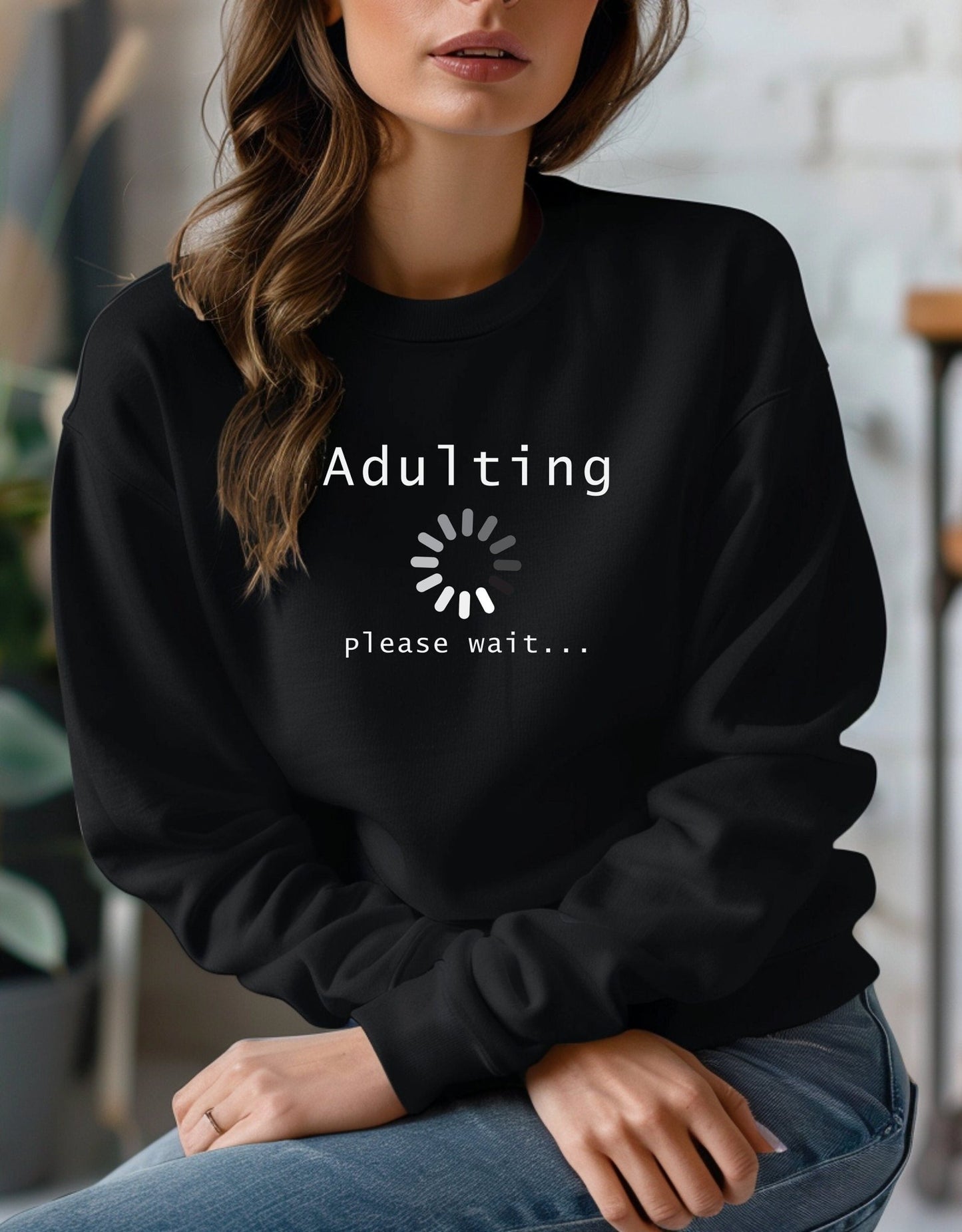 Young Adult Sweatshirt Crew Neck Sweatshirt - BoundlessLoveStore - X-Small - Deep Black - chic sweatshirt - Clothing