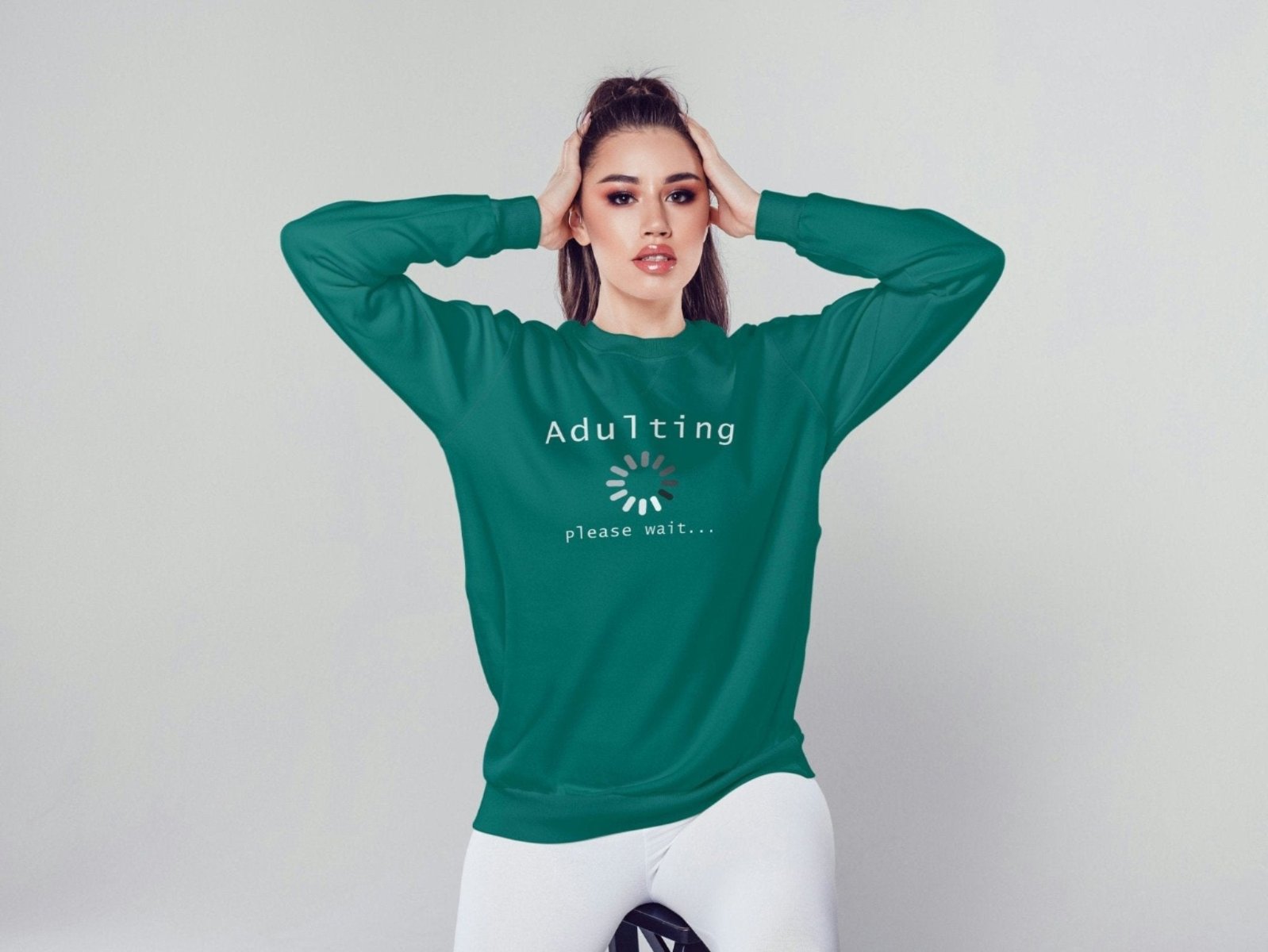 Young Adult Sweatshirt Crew Neck Sweatshirt - BoundlessLoveStore - X-Small - Jade - chic sweatshirt - Clothing